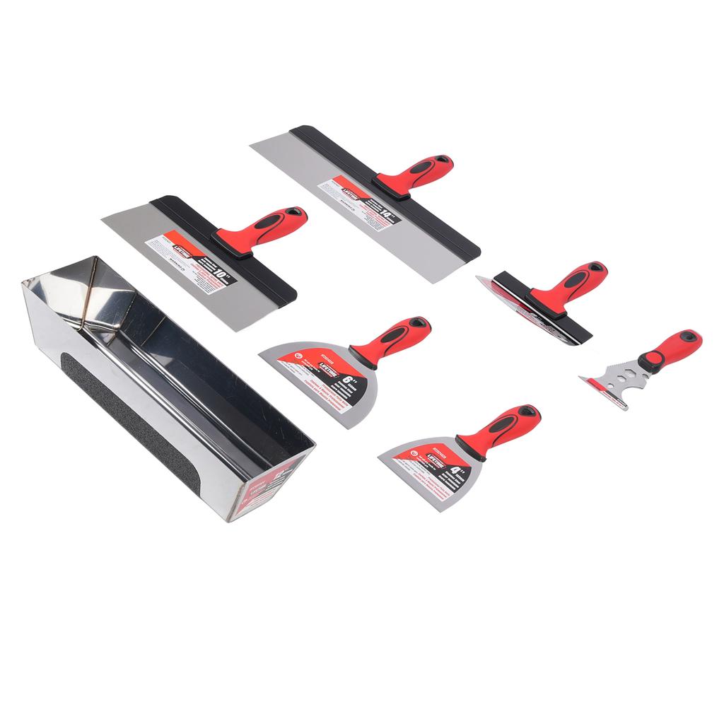 12in Drywall Finishing Hand Tool Kit Stainless Steel Paint Scraper with Mud Pan Drywall Tool Set