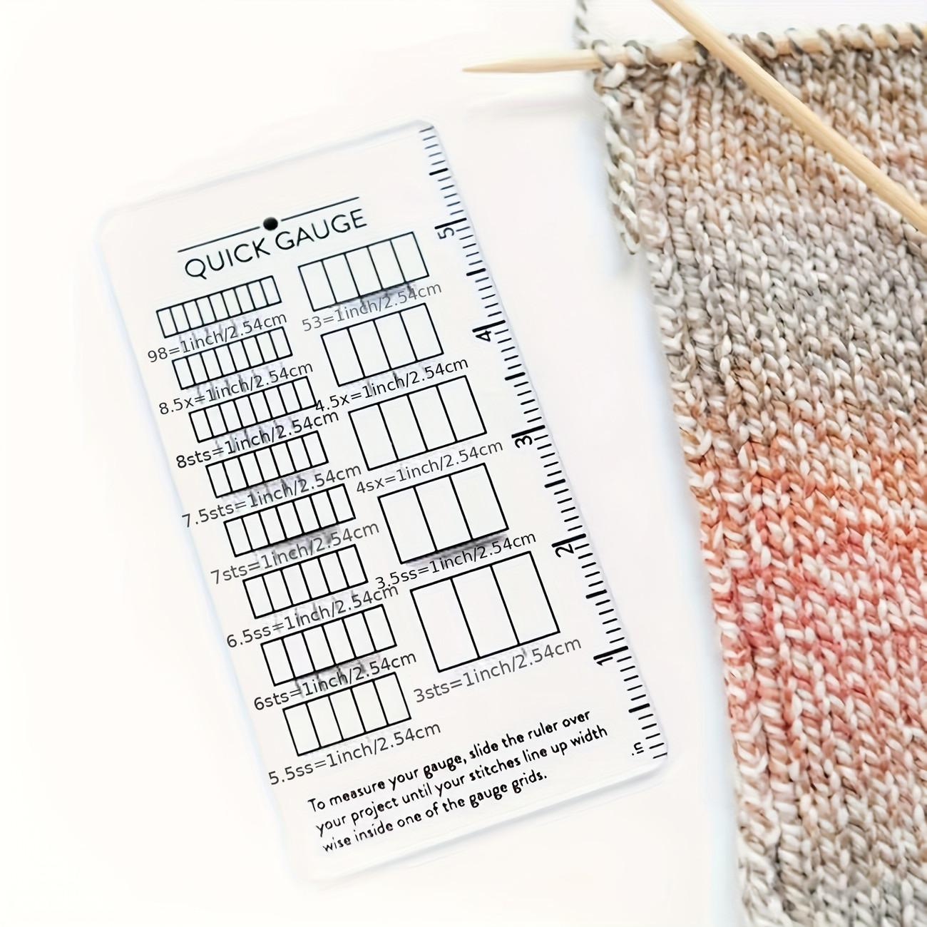 

Quick Stitch Gauge Ruler, Fast Measuring Tool for Knitting Crochet Projects, Home Crafting and Needlework Measurement білий