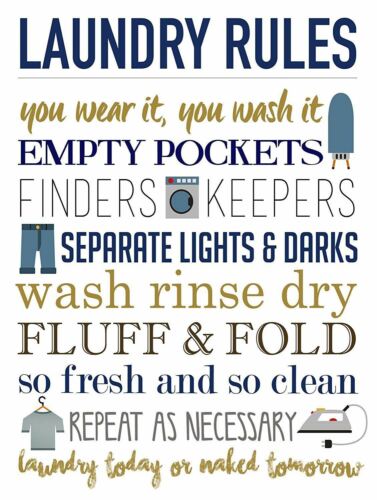 LAUNDRY RULES Retro Metal PlaqueSign Pub Bar Man CaveAluminum 20x30cm(7.8x11.8inch)