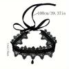 Gothic Lace Choker Necklace Victorian Velvet Collar with Flower Waterdrop Pendant Punk Elegant Jewelry for Women Party Accessory