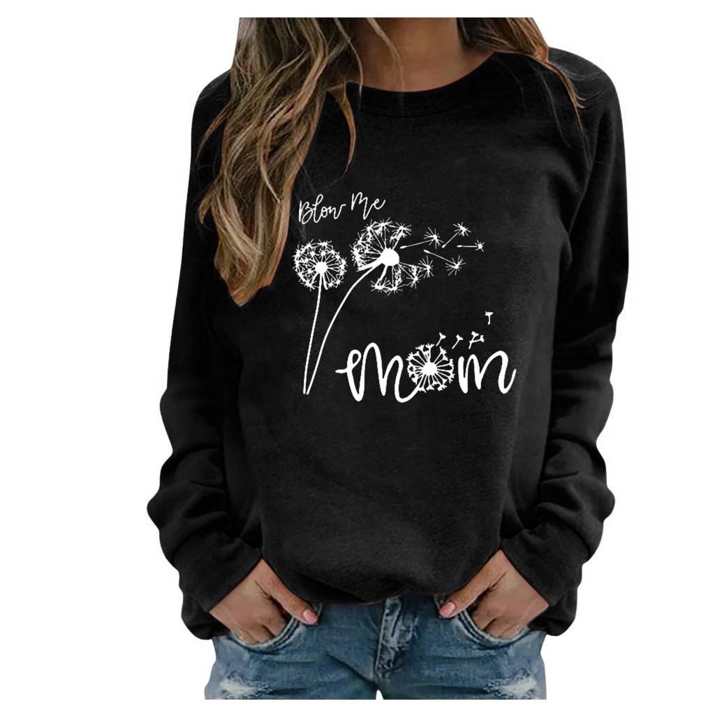 Women Casual Printing Long Sleeve Sweatshirt Pullover Shirts Top Blouse