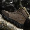 Mens Winter Snow Boots With Faux Fur Lining High-Top Outdoor Hiking Shoes Warm Thick Sole Rubber Bottom