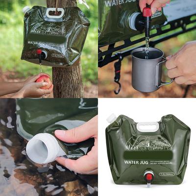 7.5L Portable Camping Water Bag Outdoor Leakproof Water Bucket Folding Drinking Water Container Bag with Faucet