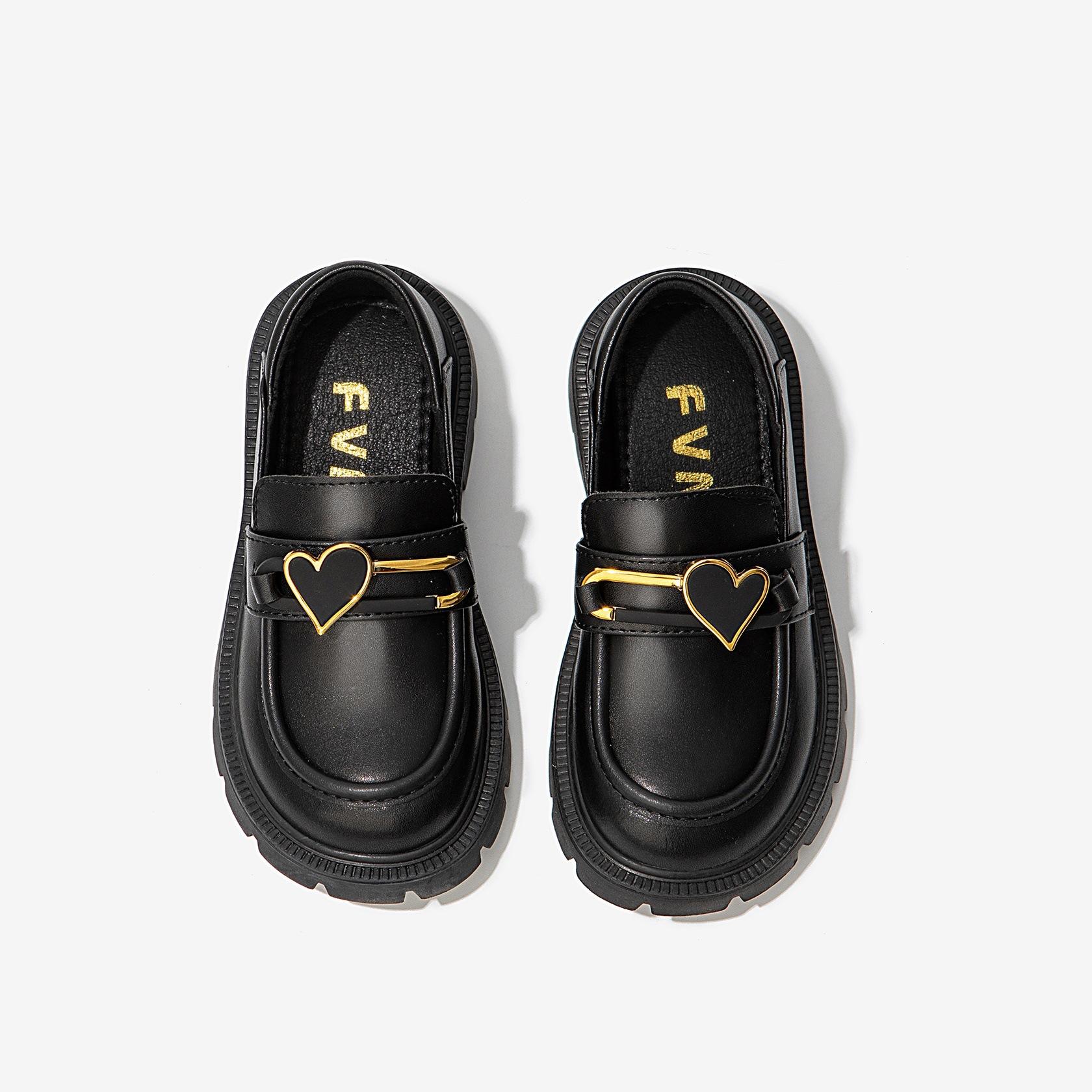 Girls Shoes, Small Leather Shoes, New Style, Versatile and Fashionable 26 чёрный