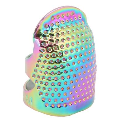Dedal Antideslizante Ajustable Colorido Protector de Dedos de Latón 2 Modelos para Costura Diaria(S )