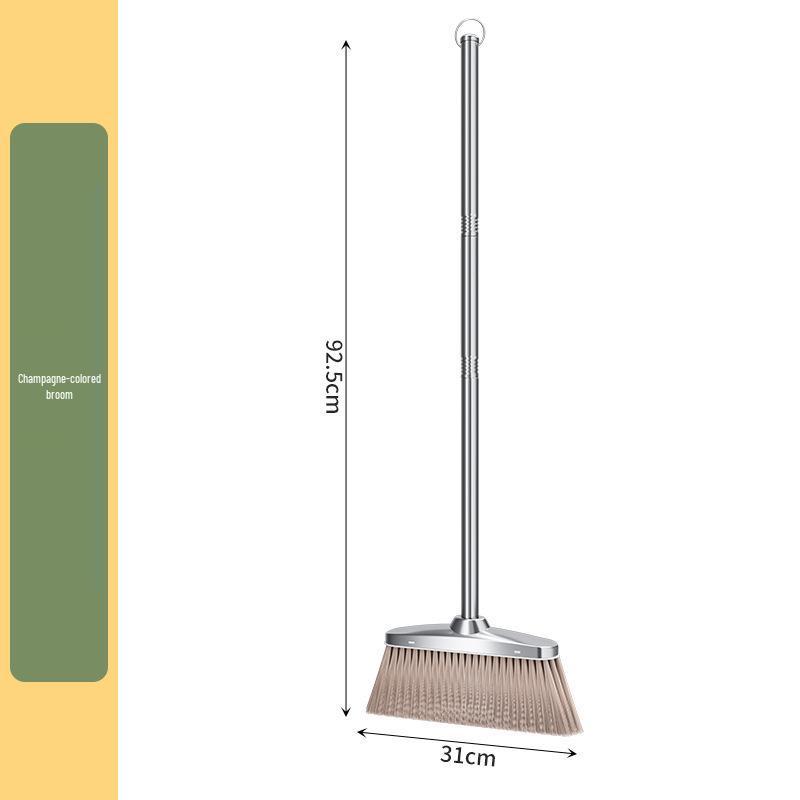 Stainless Steel Household Broom & Dustpan Set for Indoor/Outdoor Use