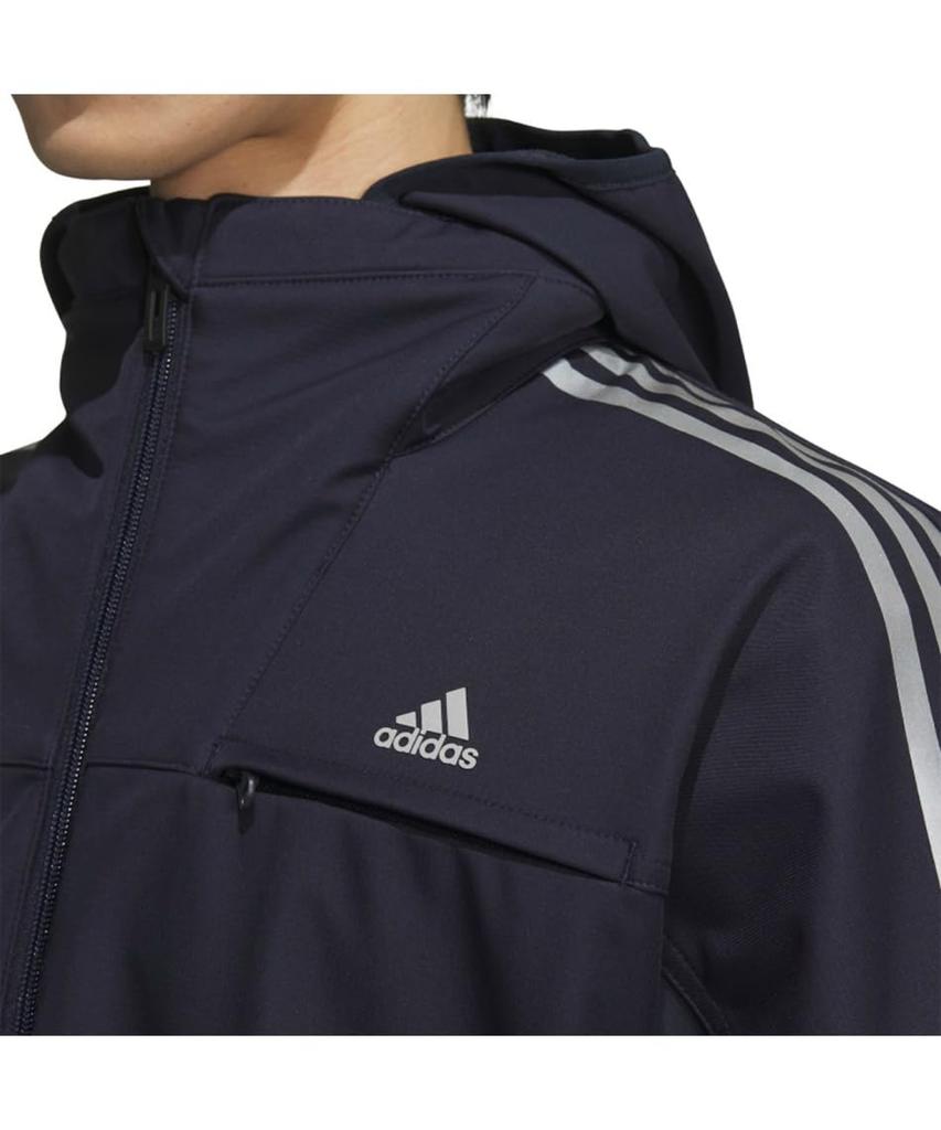 Adidas Legend Ink Small Logo Regular Fit Bonded Fleece Hoodie Size Size Men's (JG8516) Full-Zip Jacket, KWX72, J/L