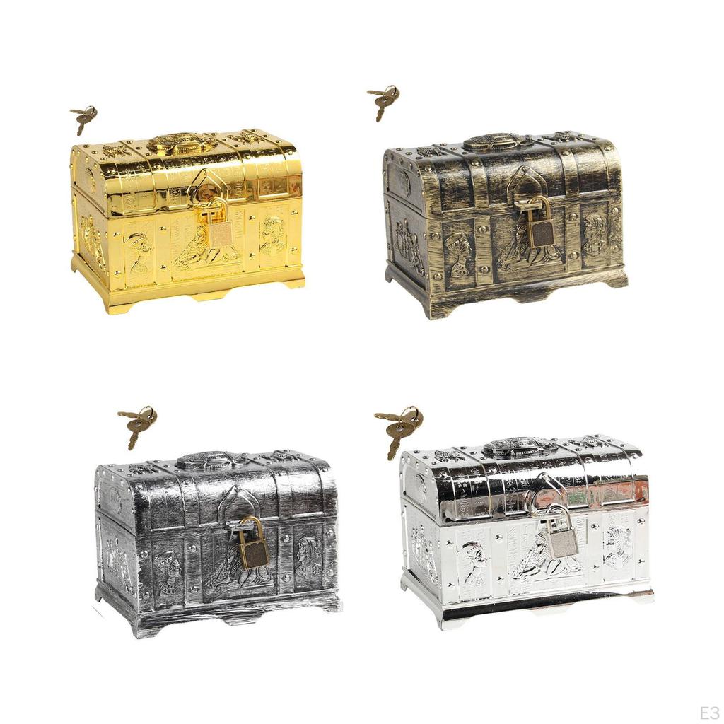 Treasure Chest Box for Kids Adventurous with Lock Pirate Halloween