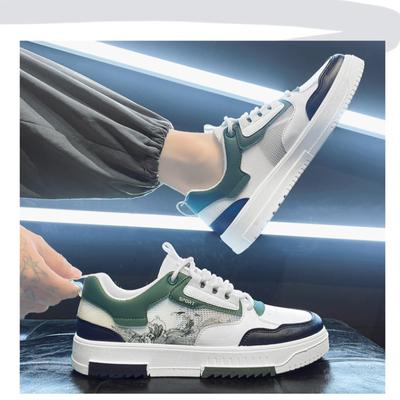 2024 Spring Autumn Low-top Lace-up Board Shoes Breathable Flat Shoes Lightweight Comfortable Mesh Casual Shoes Sneakers for Men