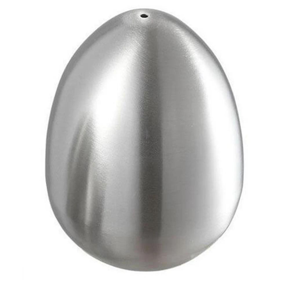 

Egg Shape Stainless Steel Condiment Jar Utensils Salt Pepper Shaker for Cooking Upright 1/3-hole Kitchen Seasoning Container