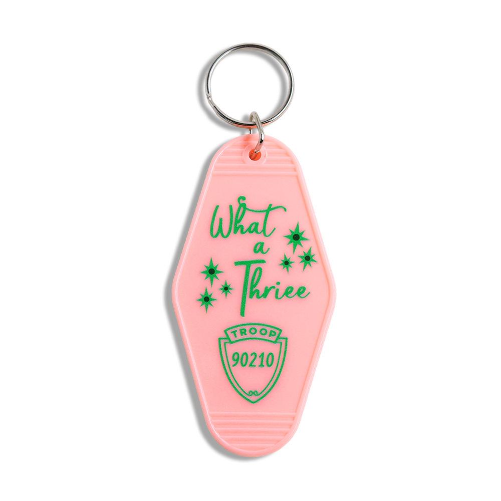 Modern Minimalist Motel Hotel Key Tag Keychain - Fan Gift & Backpack Decoration Pendant
