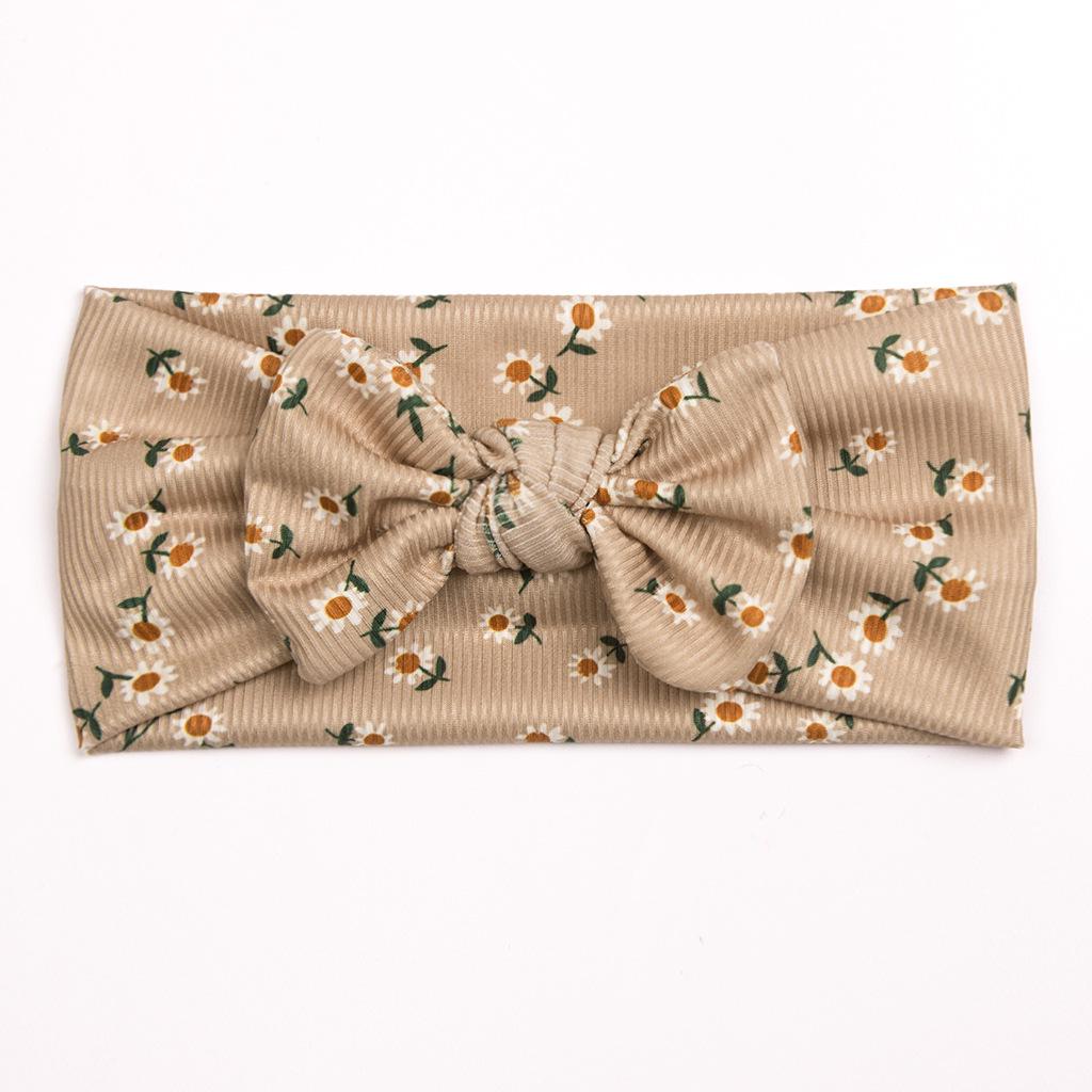 Cozy Baby Hair Band: Soft Print Bow Headscarf for Girls - Perfect for Autumn and Winter