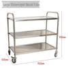 Stainless Steel 3-Tier Commercial Service Cart