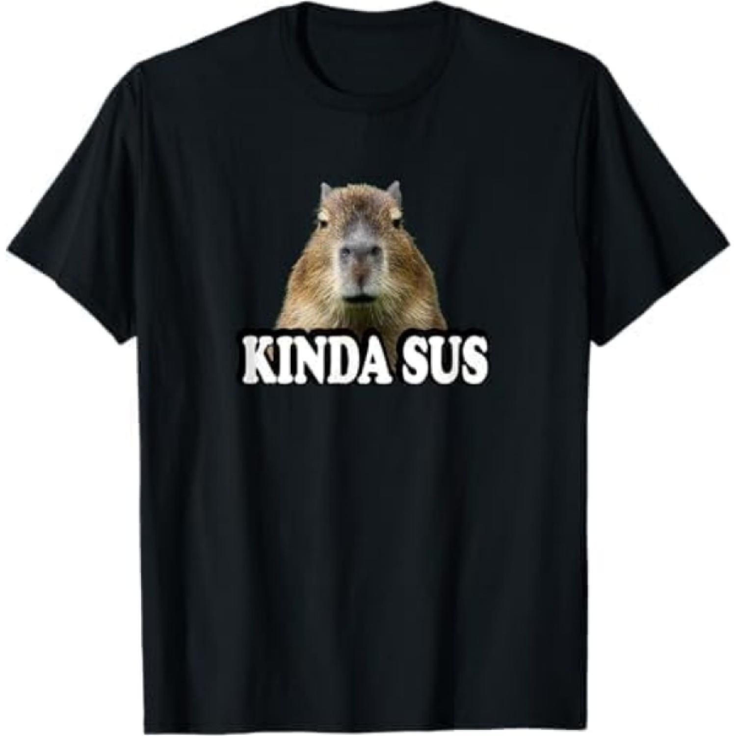 Meme Lover Capybara T-Shirt HABI Black S