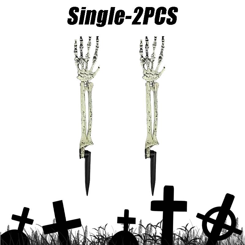 Halloween Skeleton Hands Stakes for Yard Plastic Realistic Zombie Ghost Scary Arm Stake for Outdoor Lawn Props Party Decorations