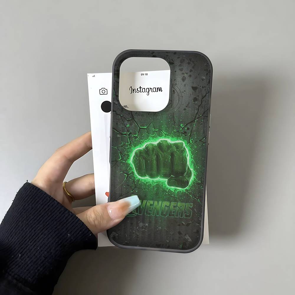 Superhero H-Hulk For Phone 17 16 15 14 13 12 11 Pro Max Plus Pro Air Phone Case Corrugated Stripe Back Cover