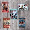 Lanx. Tin Sign Motorcycle 5-Piece Set Metal Plate American Vintage Style Wall Decoration Retro Goods Metal Goods Wall Decoration Antique (Motorcycle)