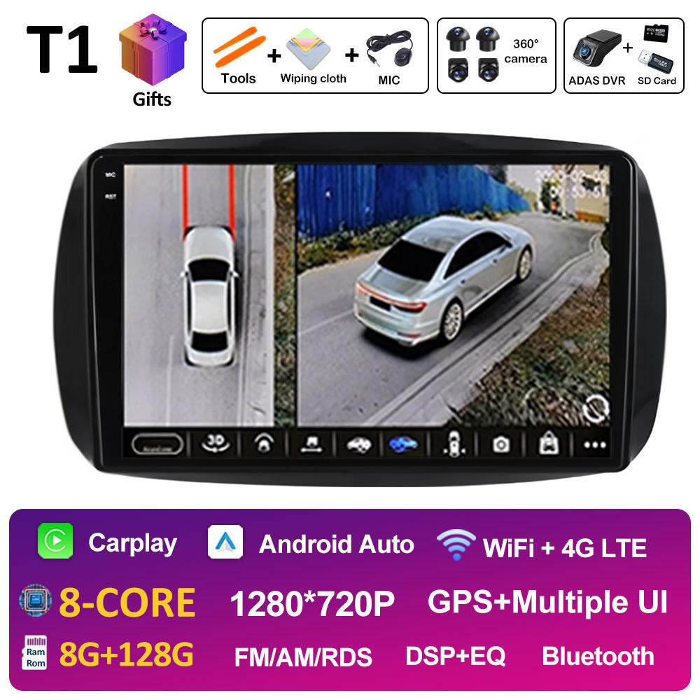 GPS Navigation For Mercedes Smart 453 Fortwo 2014 2015 2016 2017 - 2020 Android Auto DSP Stereo QLED IPS Screen 4G Accessories