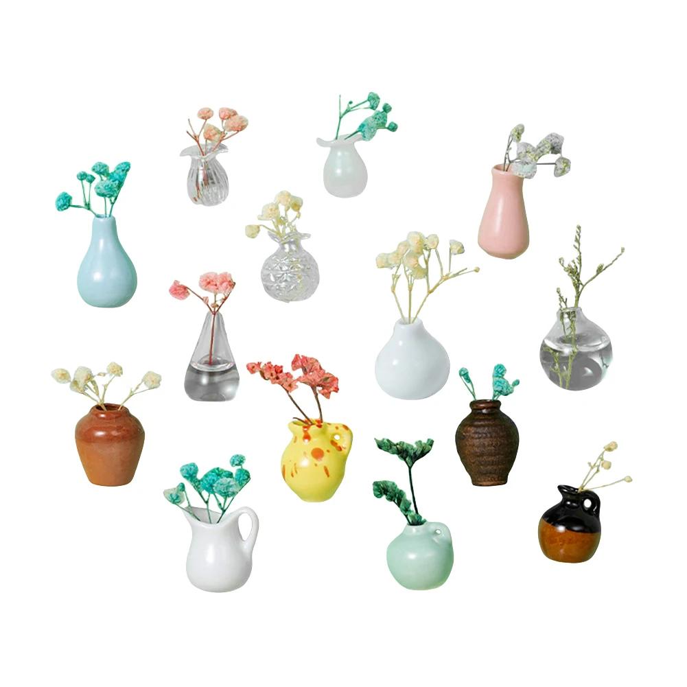 Ceramics Vase Fridge Magnet DIY Porcelain Vase Refrigerator Magnet 3D Vase Decoration Magnet for Air Conditioners Fridge House