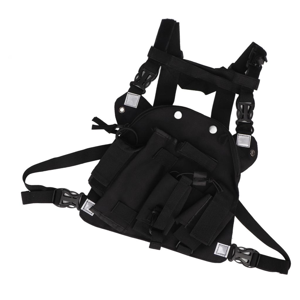 Radio Chest Harness Bag Oxford Cloth Universal Walkie Talkie Chest Pocket with Adjustable Shoulder
