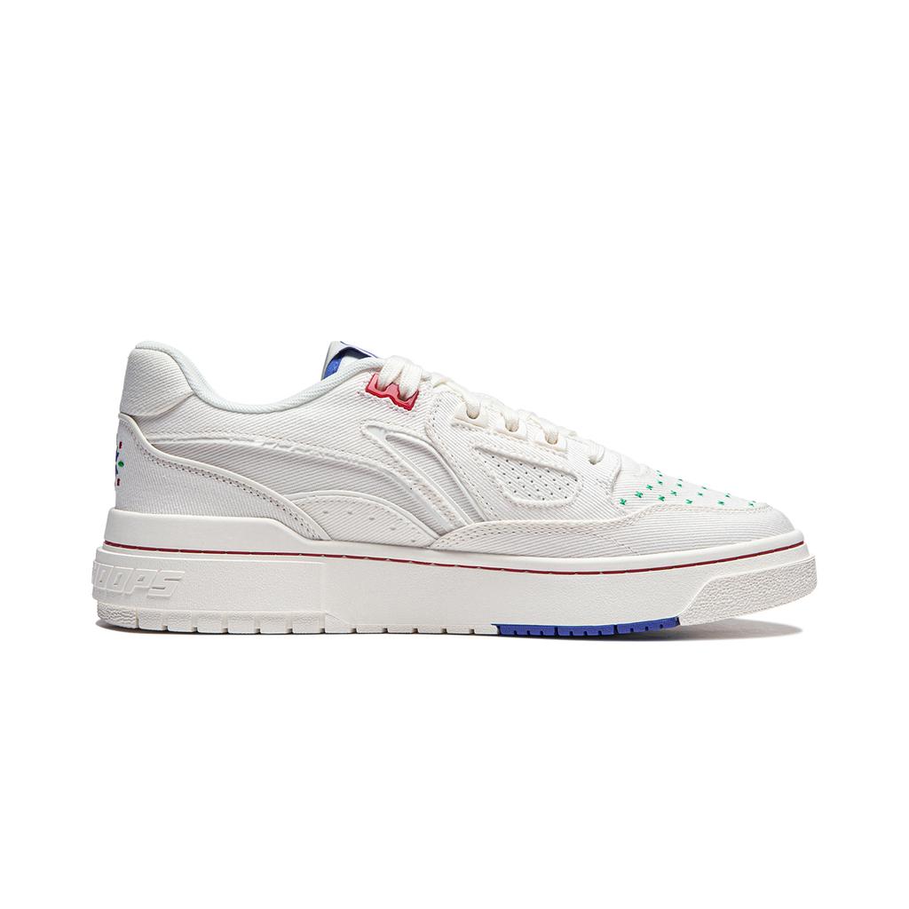 Li Ning Rookie Comfortable Versatile Non-Slip Shock Absorbing Wear-Resistant Lightweight Low-Top Skate Shoes Unisex Sneakers White ABCU009-2