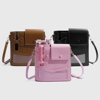 Sac à Gourde Nœud Papillon, Sac Mignon Portable d'Extérieur pour Bouteille de Boisson, Sac Bandoulière pour Filles