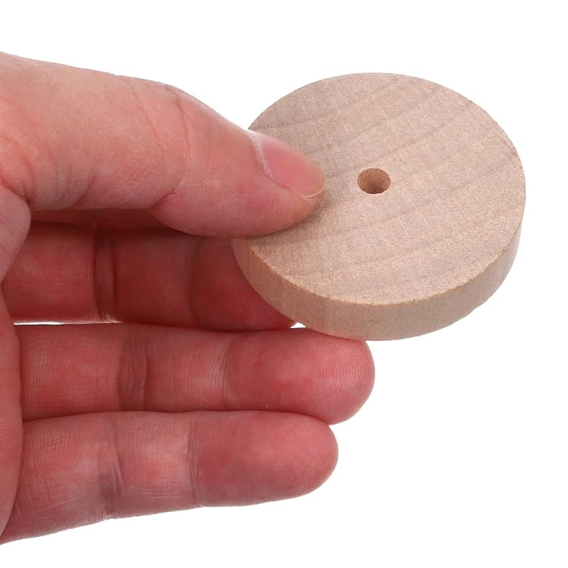 VILLCASE Wooden Wheels/Tires, 45mm, 10-Piece Set, 10mm Thickness, Woodworking Parts, Toy Car Models, Craft Supplies, Miniatures, Handmade Materials