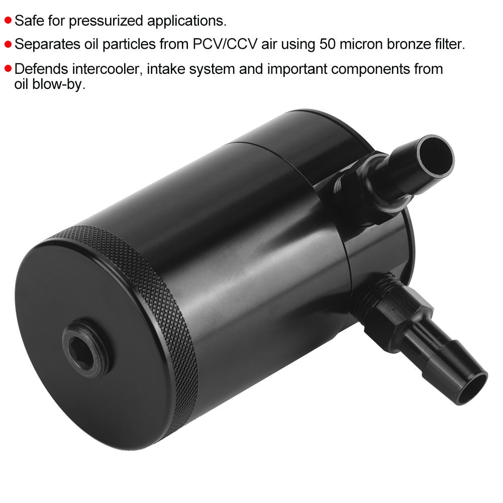 Racing Universal 2 Port Oil Catch Can Universal Aluminum Alloy Air Oil Separator