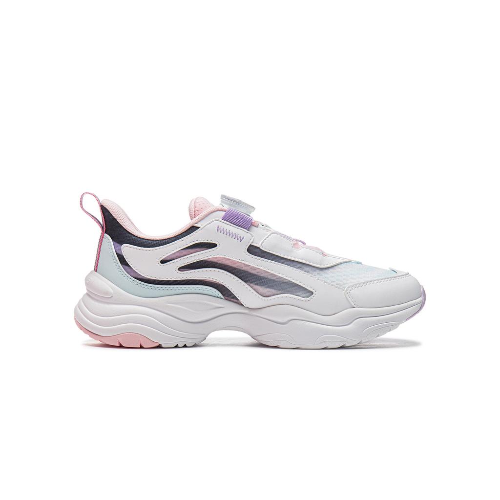 Li Ning Kids Sports Lifestyle Series Color Block Comfortable Shock Absorption Low Top Casual Shoes Kids Casual Shoes YKCV202-8