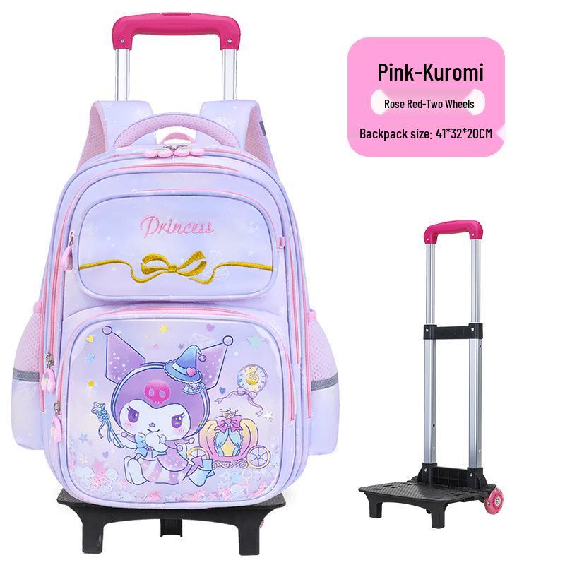 Velký batoh na kolečkách pro dívky 2.-4.-6. třídy, věk 7-12 let, s dvojitými ramenními popruhy