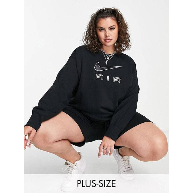 

Черная объемная толстовка с логотипом Nike Air Plus