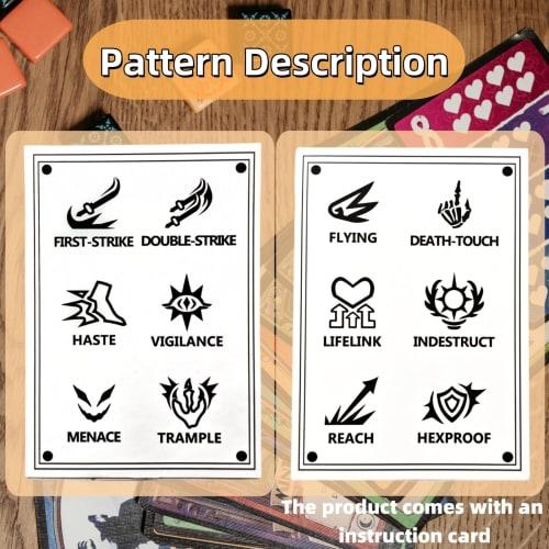 90-Piece MTG Counter Dice Set - Ability Keyword Counters, -1/1 Life Counters, Shield Counters, MTG Design Display Dice, Creature Stat Buffs, Multicolo