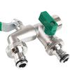 A60zalloy Garden Faucet Dual Control Water Discharge Replacement Adapter Double Nipple Faucet With Handle Easy Turn On/Offmay
