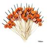 100pcs Smooth Surface Skull Bamboo Stick Natural Material Cocktail Sticks Toothpick  Thanksgiving