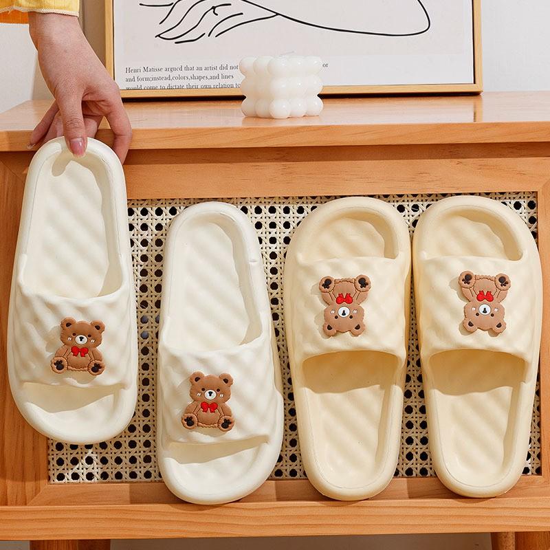Soft Cushioned Indoor Slippers Kids Unisex Cartoon Design Non-Slip Bathroom Home Use Thick Sole Comfortable Slip-On Shoes