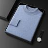 Men's Seamless Cashmere Sweater, Half-High Collar, Solid Color, Loose Fit, Plus Size, Base Layer for Autumn and Winter.