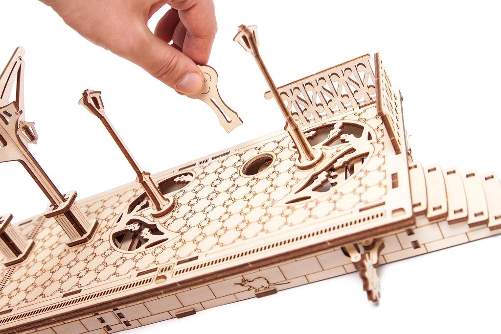 Ugears Railway Platform 70013 Wooden Toy 3D Solid Puzzle Platform;