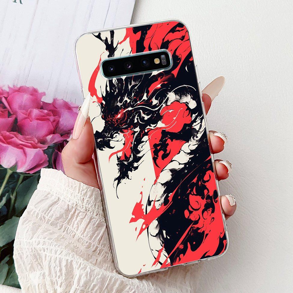 For Samsung S10 Plus Case SM-G975F Cute Kawaii Fashion Flowers Luxury Cool Painted Soft Cover For Samsung Galaxy S10+ Phone Case