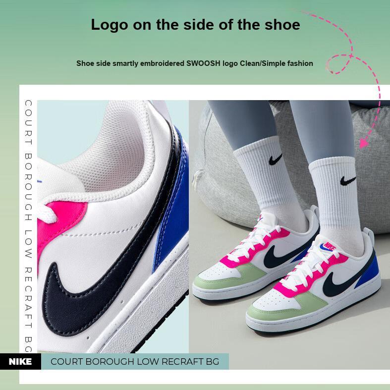 Nike Court Borough Low Recraft GS Honingdauw Roze Ultramarijn Kinder Sneakers Multi-Kleur Wit Felroze DV5456-108