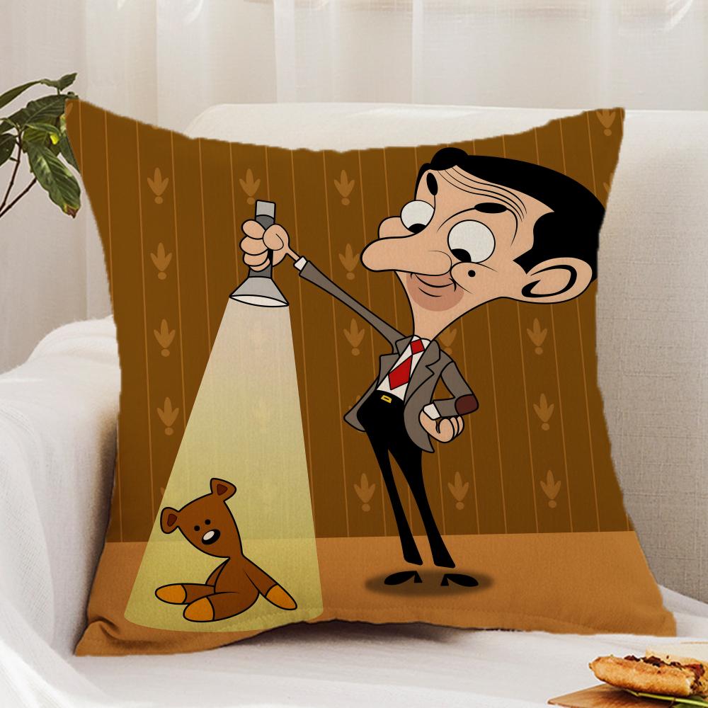 Anime M-Mr.BeanS Cushion Cover Premium Comfort Reversible Pillow Cover - Dual - Use Design for Home & Car