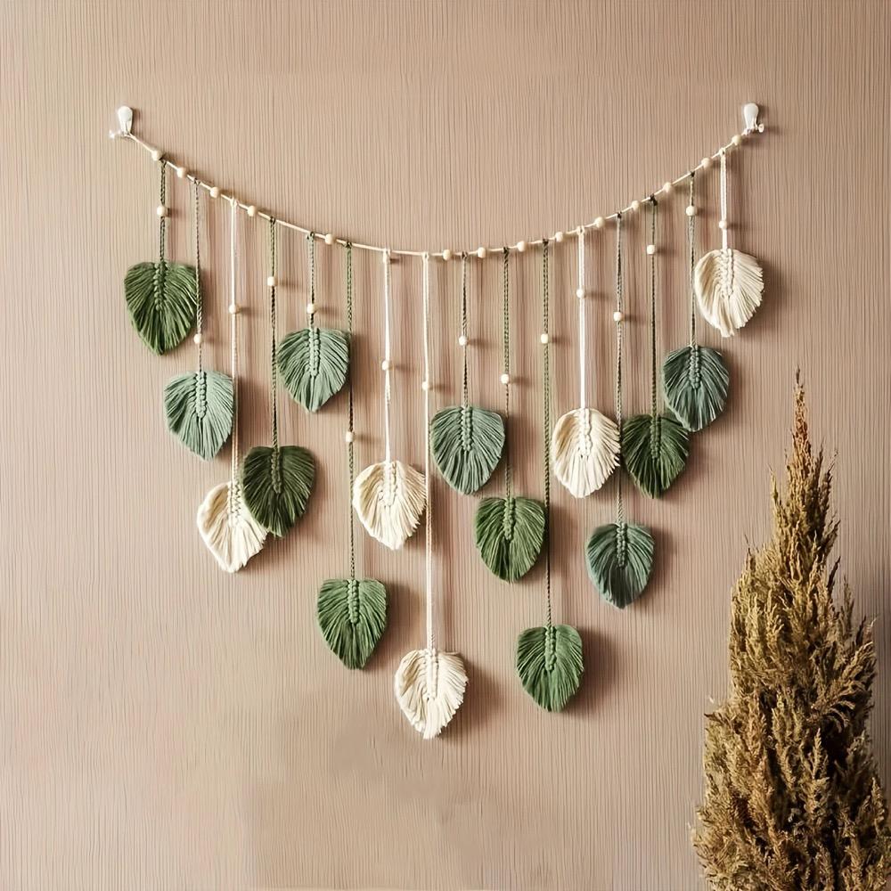 Modern Macrame Wall Art Tapestry, Bohemian Wall Decoration, Home Decoration, Macrame Feather Wall Hanging On The Wall