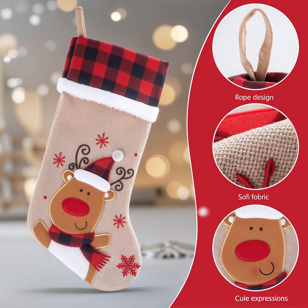 Ciorapi de Crăciun pentru animale de companie, Decorațiuni de Crăciun, Pungi cadou ciorap de Crăciun, Articole de sărbători