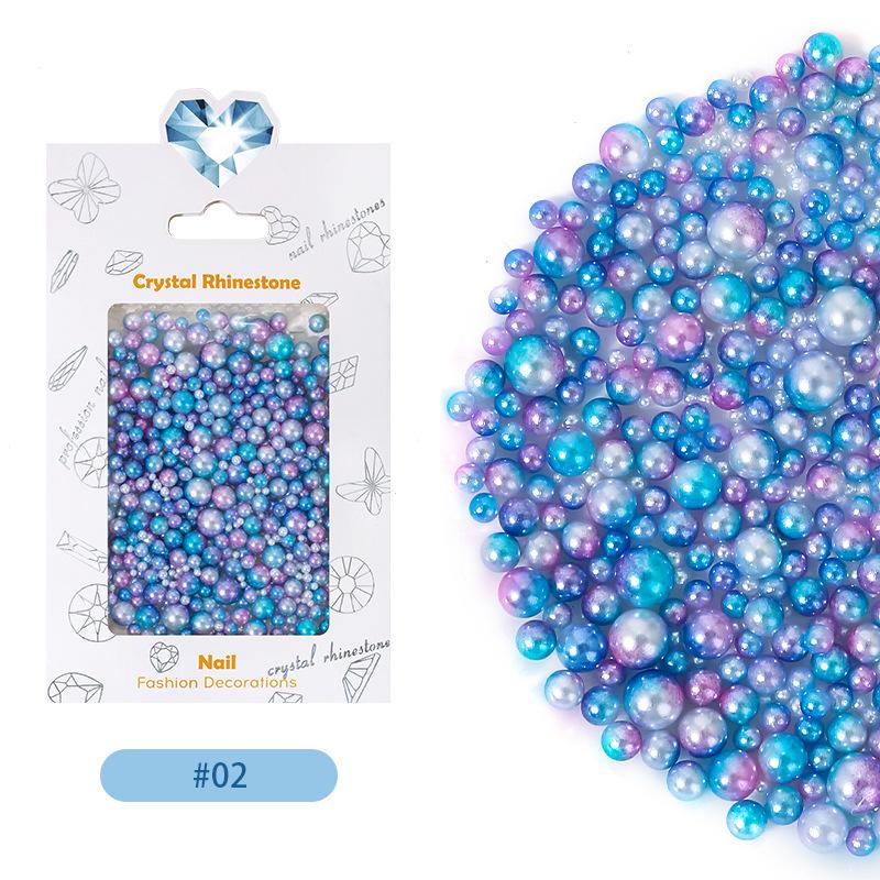 Highlight Symphony Nail Art Pearl Set 1.5-6 Mm Mixed Abs Non-Porous Round Diy Handmade Nail Art Jewelry