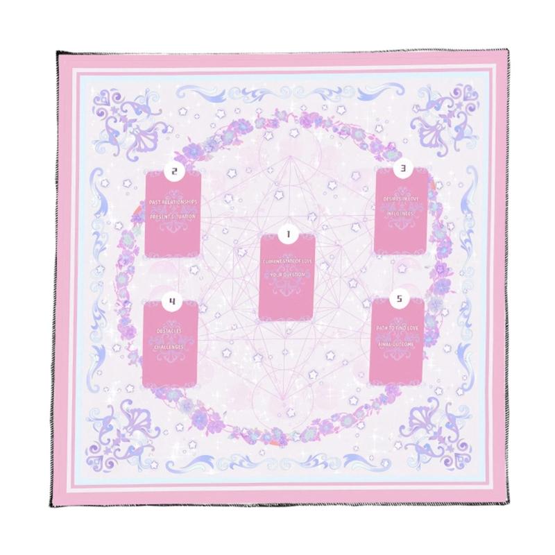 

Artistic Occult Theme Table Mats Durability Elegant Pattern Tablecloth for Spiritual Practices 50x50cm