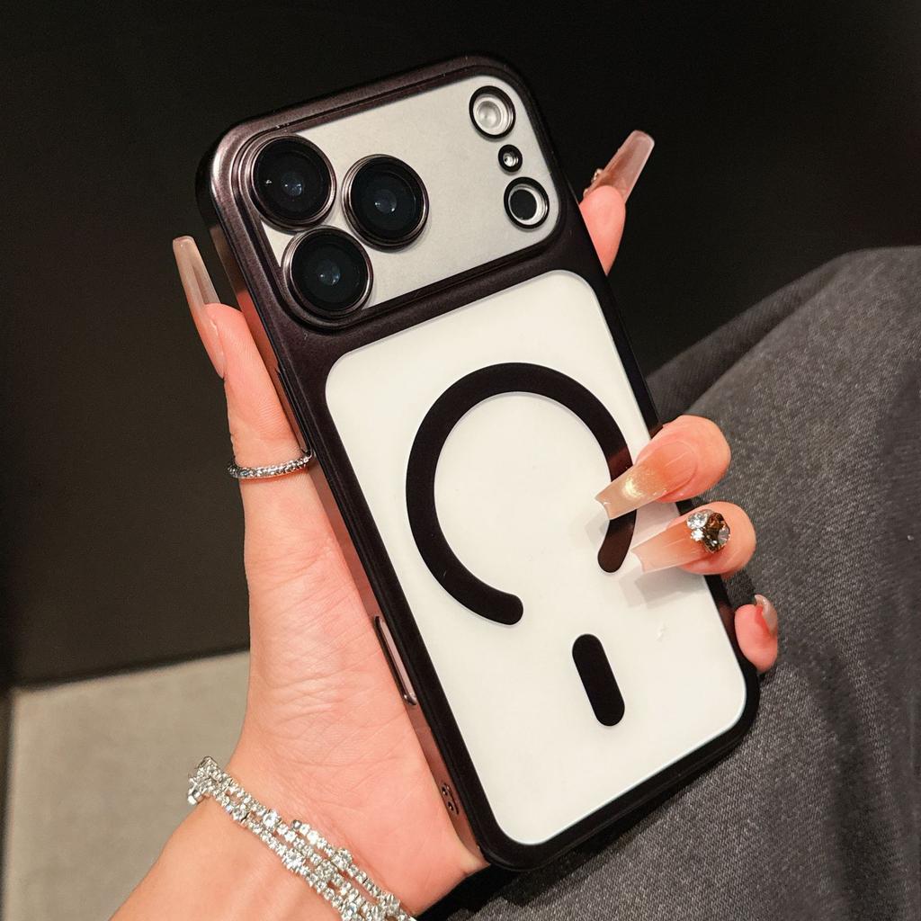 Matte matte electroplated magnetic mobile phone case is suitable for Apple 17PROMAX anti-drop all-inclusive 16/15 hard case 12/11.