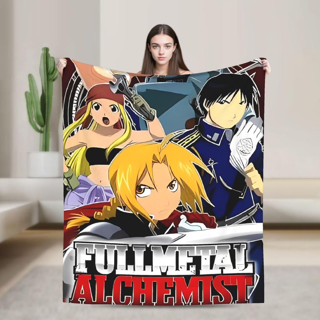 Fullmetal Alchemist  Super Soft Blankets  Girls Boys Plush Bedding Throws Pattern Couch Chair Flannel Bedspread Sofa Bed Cover