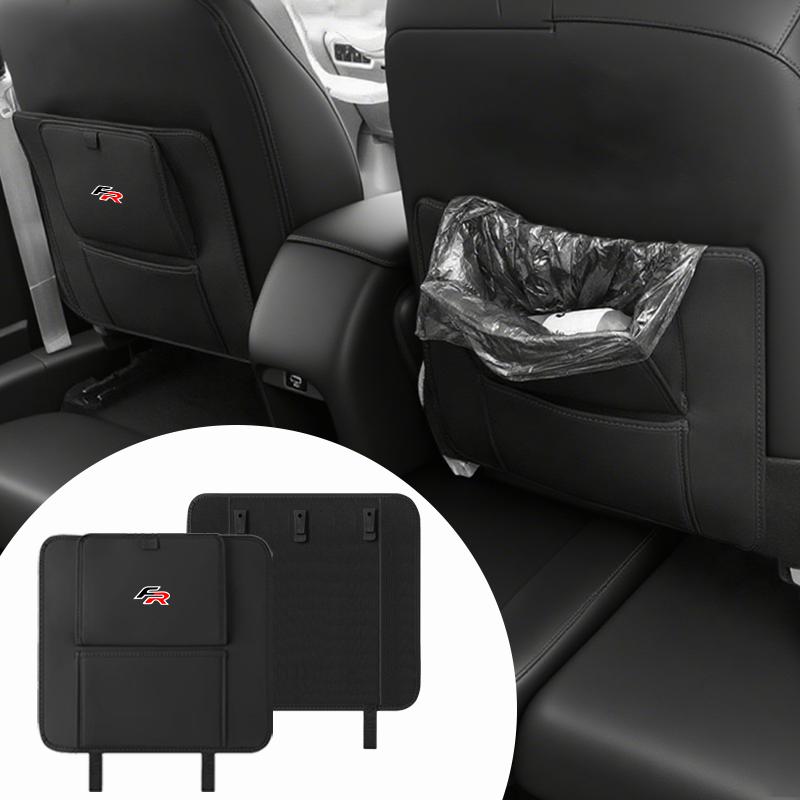 Leather Car Anti-Kick Pad Seat Back Protector Storage Pocket For Seat Leon FR FR+ Cupra Ibiza Altea Exeo Formula Racing Alhambra