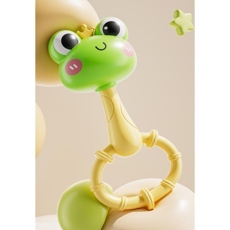 Cartoon Rattle Toy With Rustling Sound Effects ABS Plastic Teething Rattle For Infant Toddler Fine Motor Skill Training