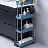 Functional Shelf Wheeled Trolley Space Saving Mobile Utility Cart Storage Holder for Kitchen Storage