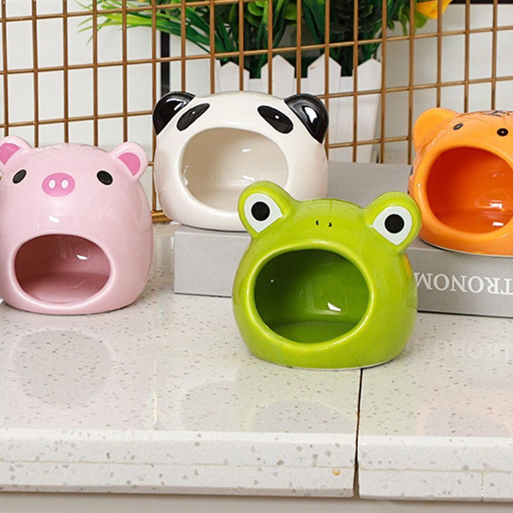 Ceramic Pet Small House Animal Shaped Hamster Bed Heat Dissipation Hamster Nest  Golden Bear